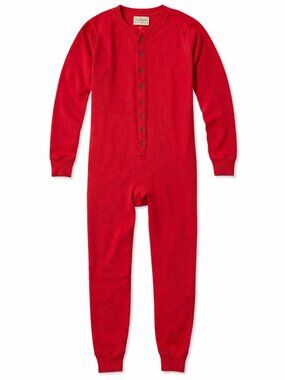 L.L. Bean Red Union Suit Men’s L Vintage Made USA Thermal Long Johns Western